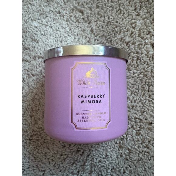 Bath and Body Works White Barn Raspberry Mimosa Candle - Picture 1 of 3